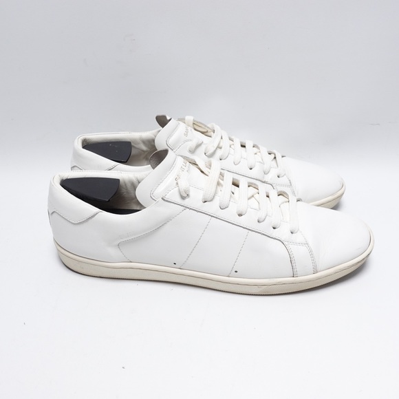Saint Laurent SL/01 white leather low top shoes mens size 42 - Picture 3 of 13
